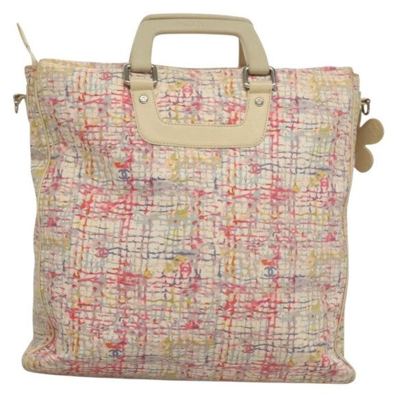 CHANEL Hand Bag Canvas 2way Pink Silver CC Auth 133090 - Picture 3 of 16